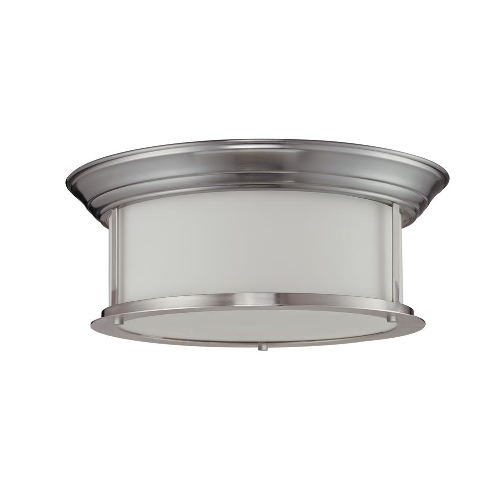 Z-Lite 2002F16-BN 3 Light Ceiling in Brushed Nickel with a Matte Opal Shade